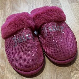 Juicy Couture Kisses Pink Slide On Slipper Faux Fur Women's Size 10 - Used